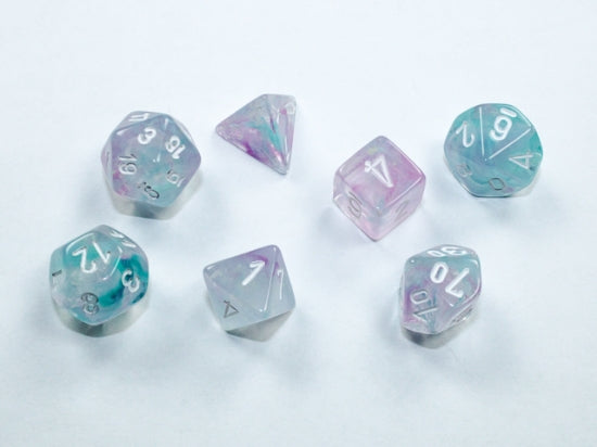 Dice Chessex MIni-Hedral 7-Die Set Nebula Wisteria/White 20545
