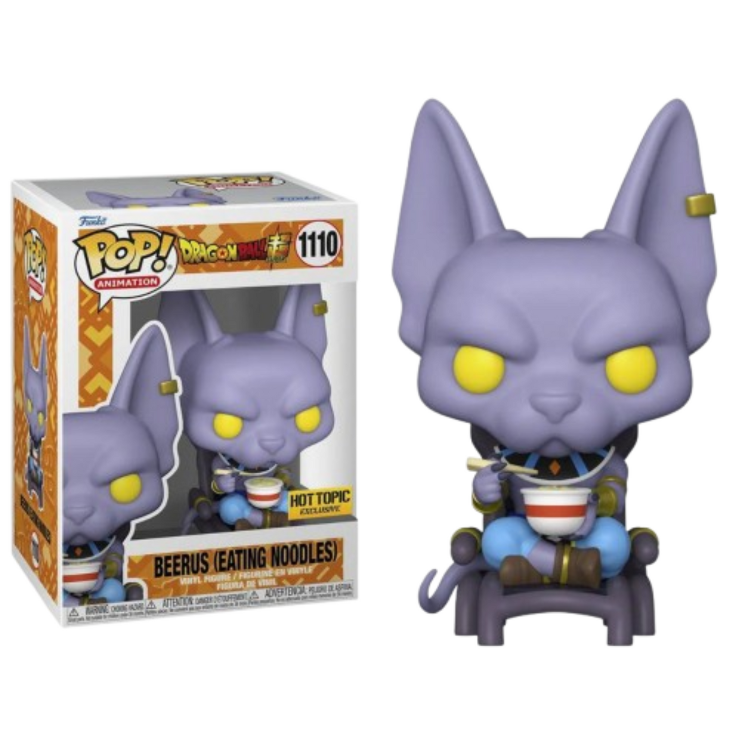 Funko Pop Dragon Ball Super Beerus (Eating Noodles) 1110 Hot Topic Exclusive