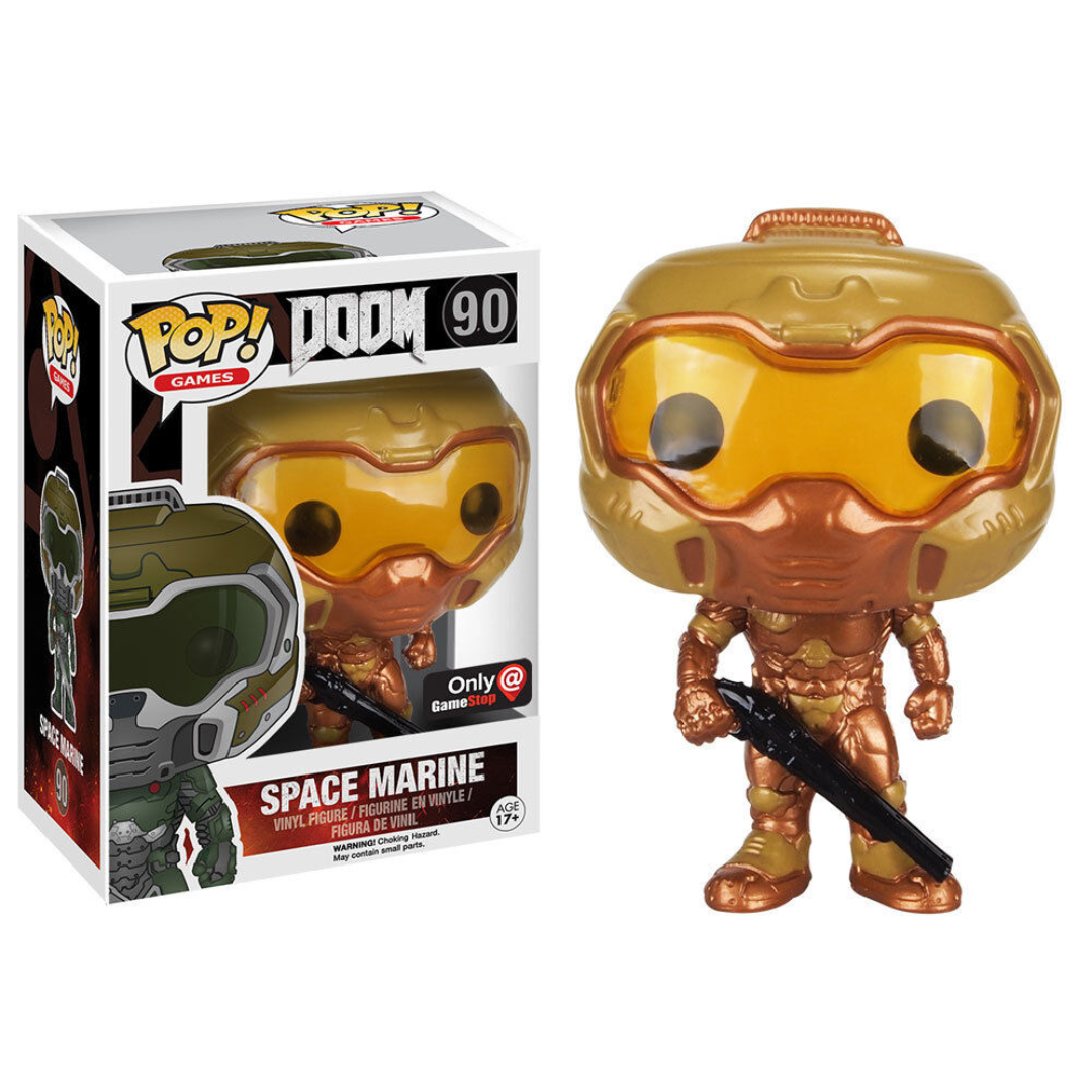 Funko Pop Games Doom Dom Marine 90 Gamestop Exclusive