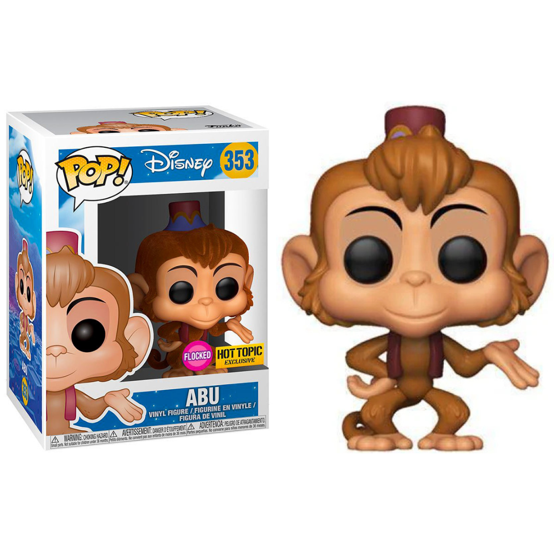 Funko Pop Disney Aladdin Abu 353 Hot Topic Exclusive Flocked