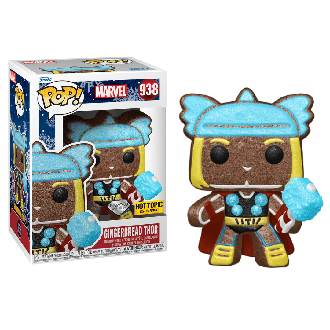 Funko Pop Marvel Gingerbread Thor 938 Hot Topic Exclusive Diamond