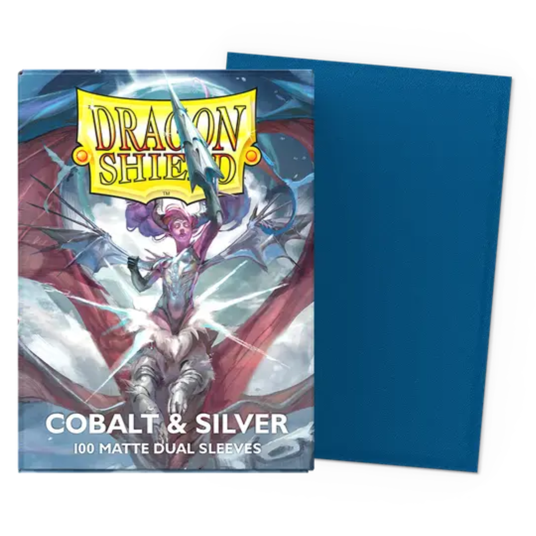 Sleeves: Dragon Shield: Matte Dual: Cobalt & Silver (100)