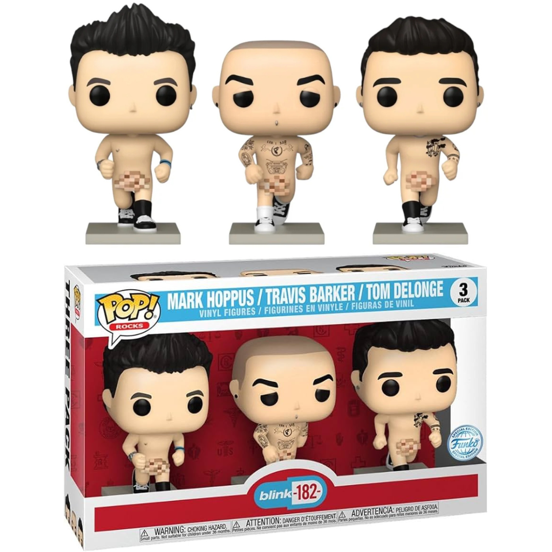 Funko Pop Music Blink 182 Mark Hoppus / Travis Barker / Tom Delonge 3 Pack HT Expo 2022