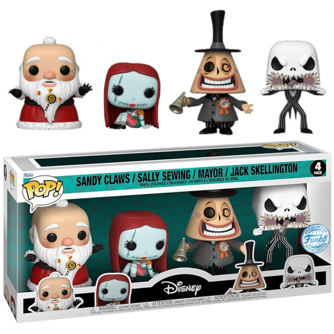 Funko Pop! Disney Nightmare Before Christmas NBX Sandy / Sally / Mayor / Jack 4Pack