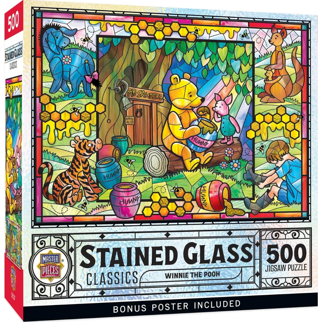 STAINED GLASS WINNIE THE POOH 500PC PUZZLE