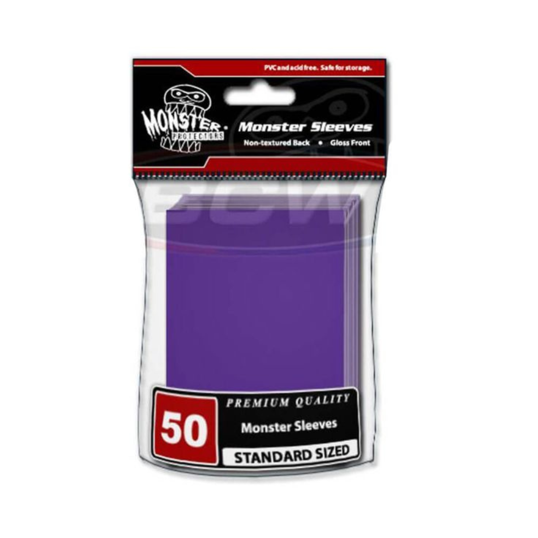 Monster Sleeves Standard Flat Matte Purple 50CT