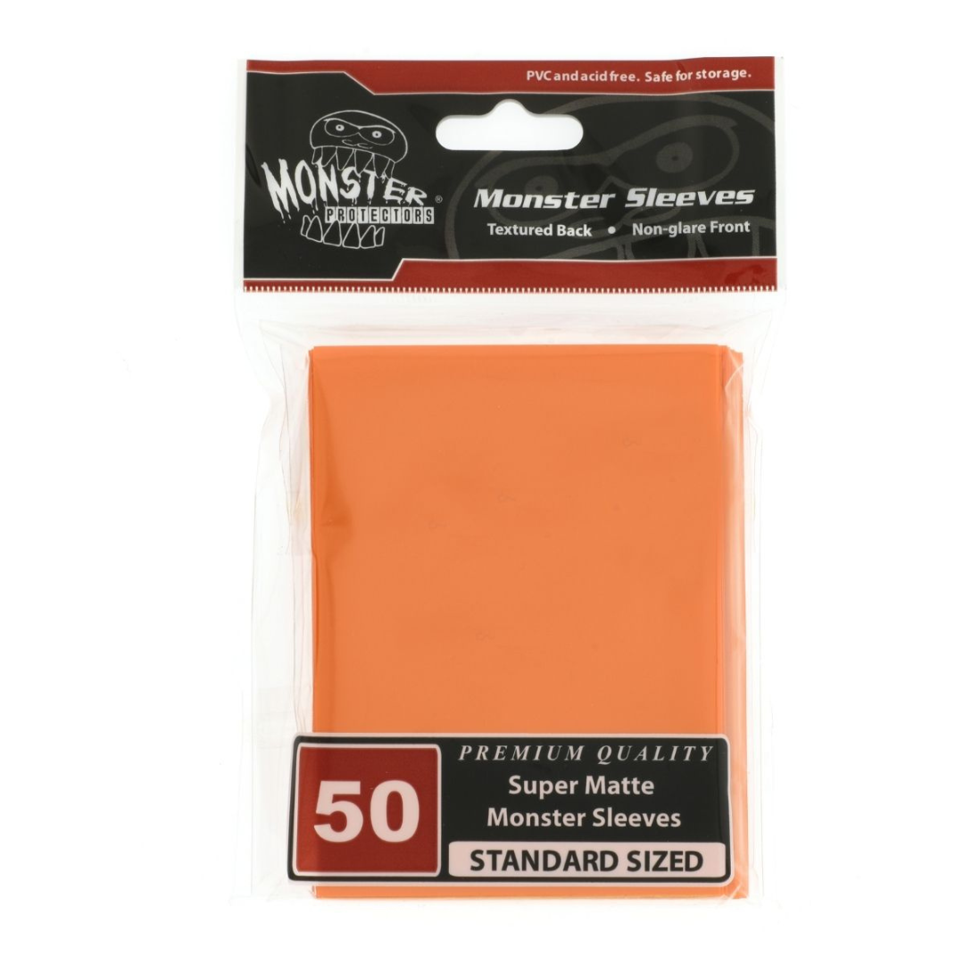 Monster Sleeves Standard Flat Matte Orange 50CT