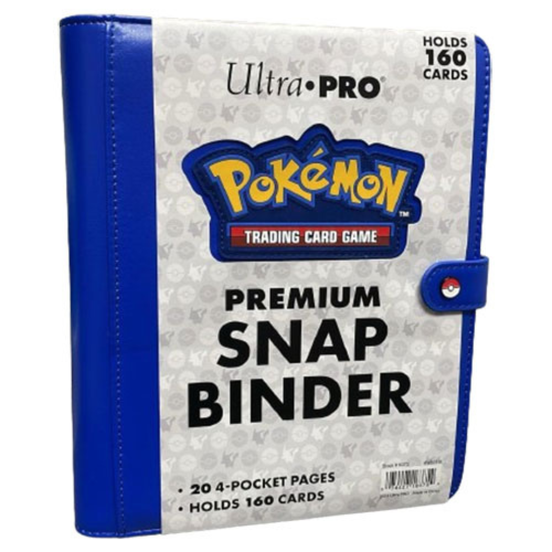 Ultra Pro Pokemon TCG 4-Pocket Premium Snap Binder - BLUE (20 Pages - Holds 160 Cards)