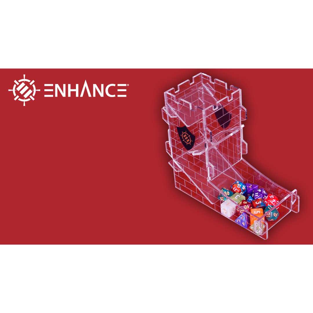 AP Enhance Tabletop LED Dice Tower with 7-Die Clear Dice Set