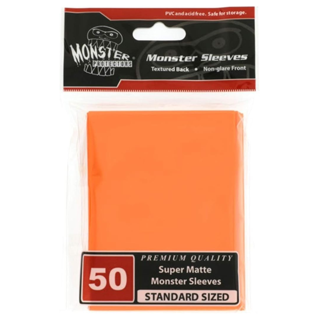 Monster Sleeves Standard Super Matte Sleeves Orange 50CT