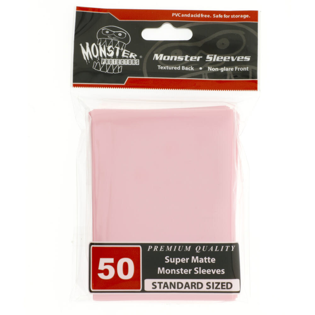 Monster Sleeves Standard Super Matte Sleeves Pink 50CT
