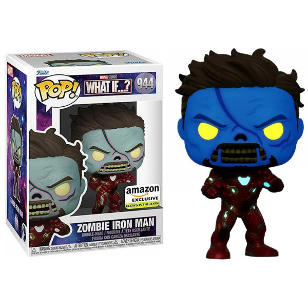 Funko Pop Marvel What if...? Zombie Iron Man 944 Amazon Exclusive GITD