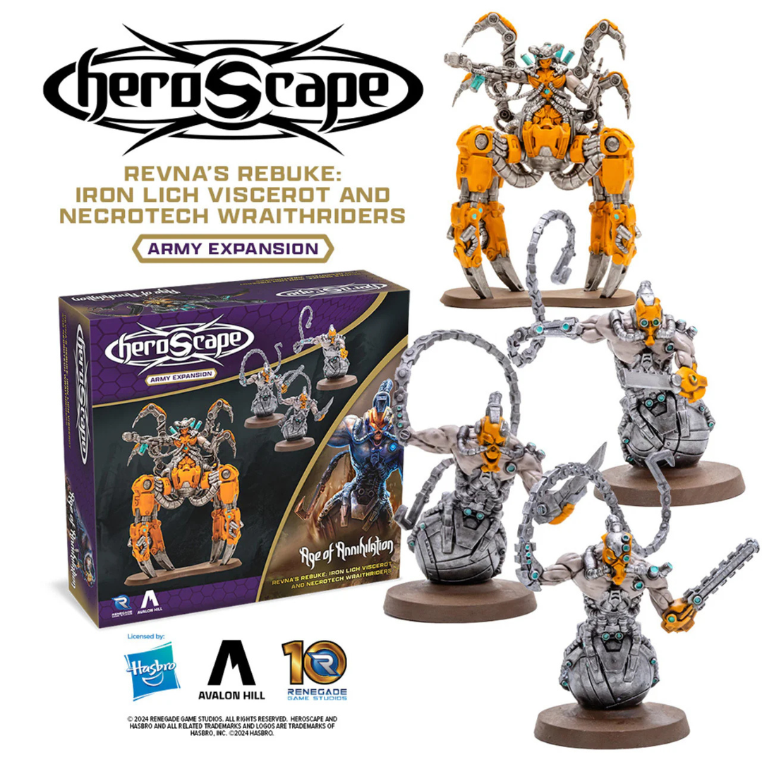 Heroscape Revna's Rebuke - Iron Lich Viscerot and Necrotech Wraithriders Army Expansion