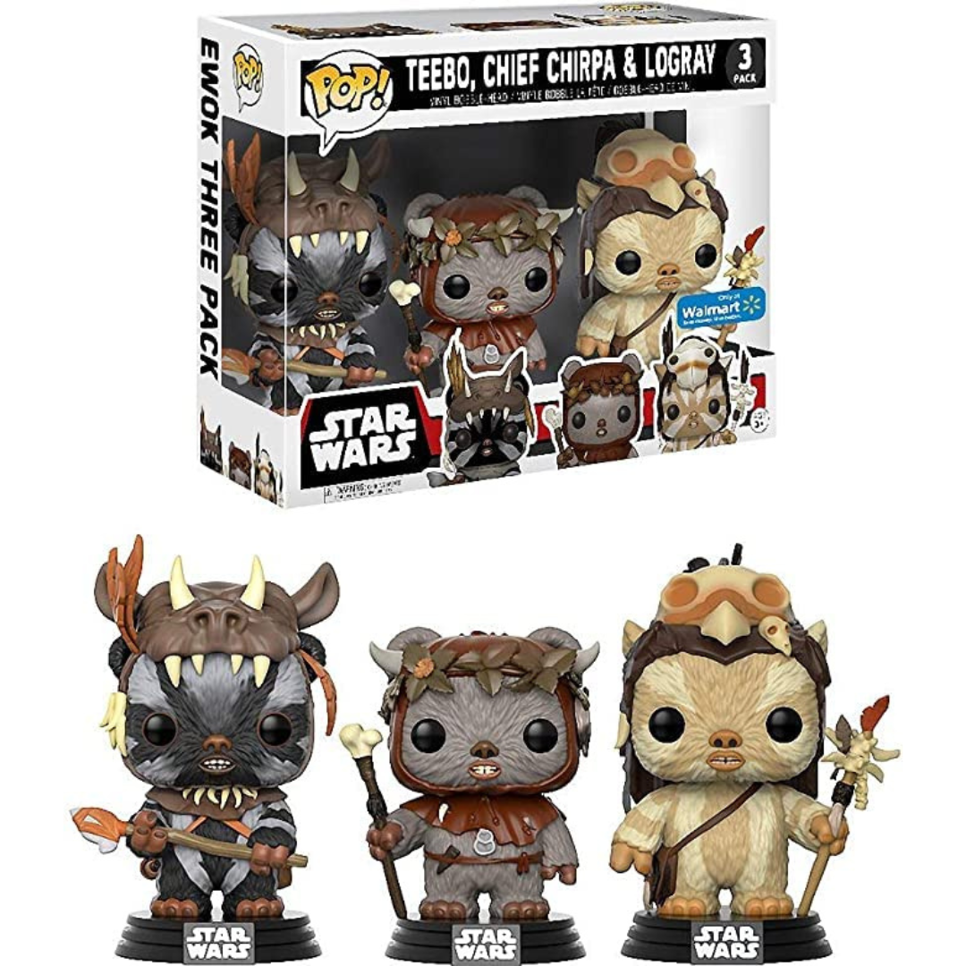 Funko Pop Star Wars Teebo, Chief Chirpa & Logray 3 Pack