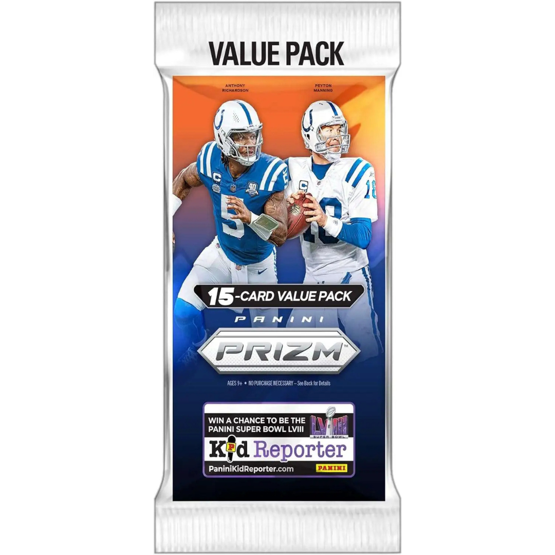 NFL Panini 2023 Prizm Football Trading Card VALUE Pack 15 Cards