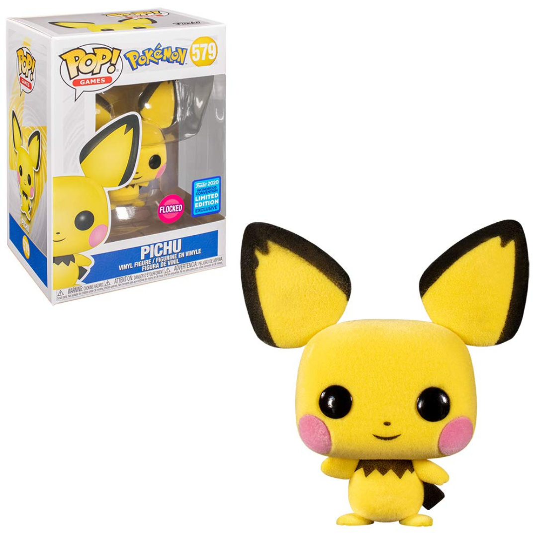 Funko Pop Pokemon Pichu 579 2020 Wondrous Convention Flocked