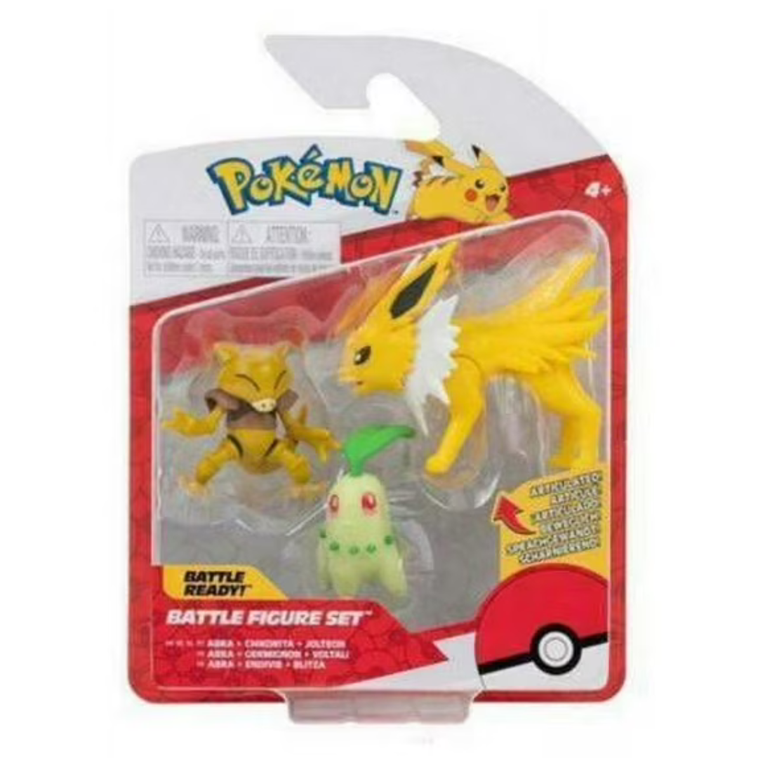 POKEMON BATTLE FIGURES SET 3PK ABRA + CHIKORITA + JOLTEON