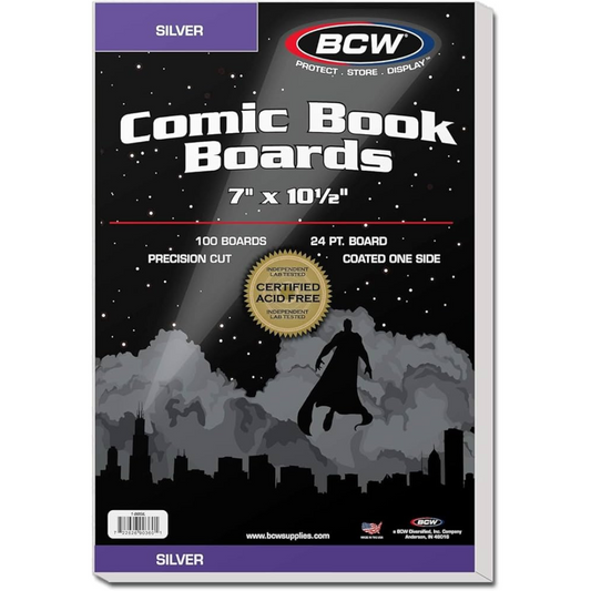 Comic Supplies BACK BOARDS BCW SILVER