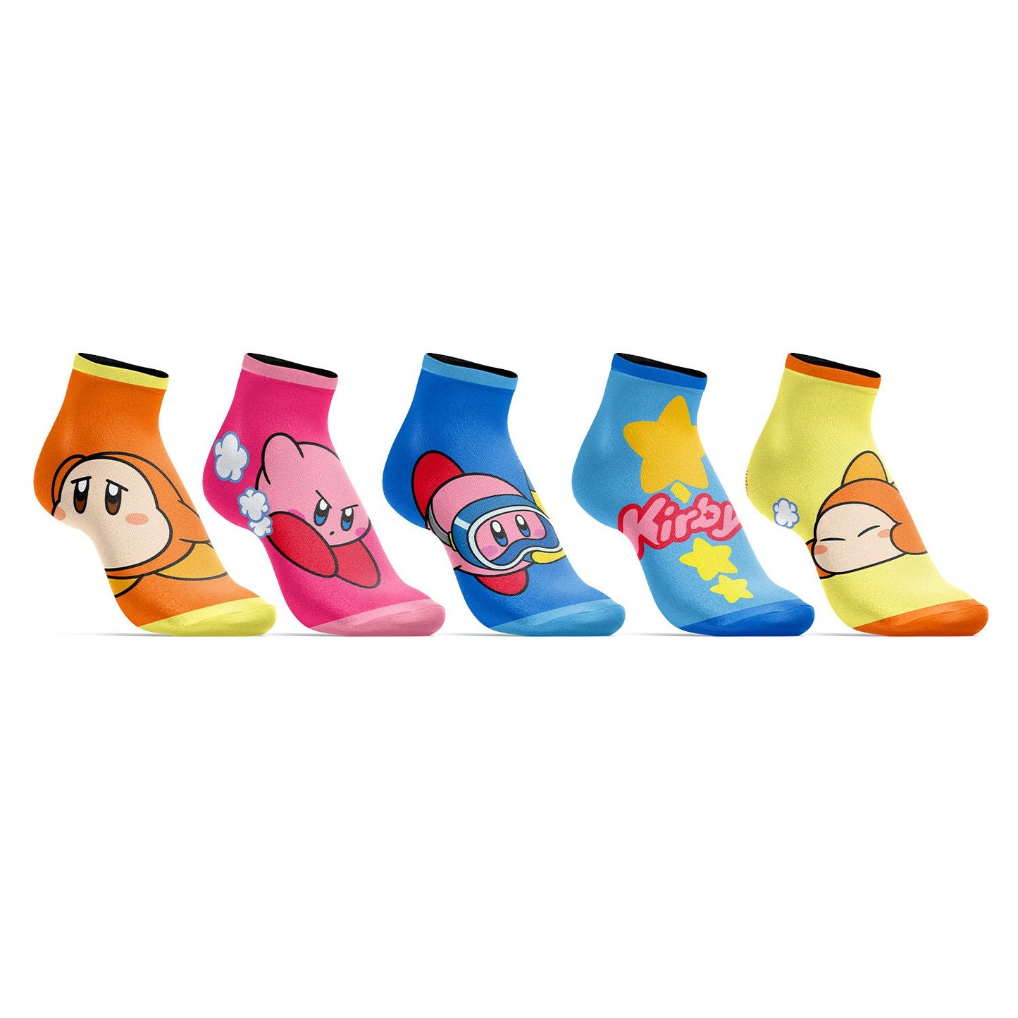 Kirby Poses 5 Pack Womens Juniors Ankle Socks