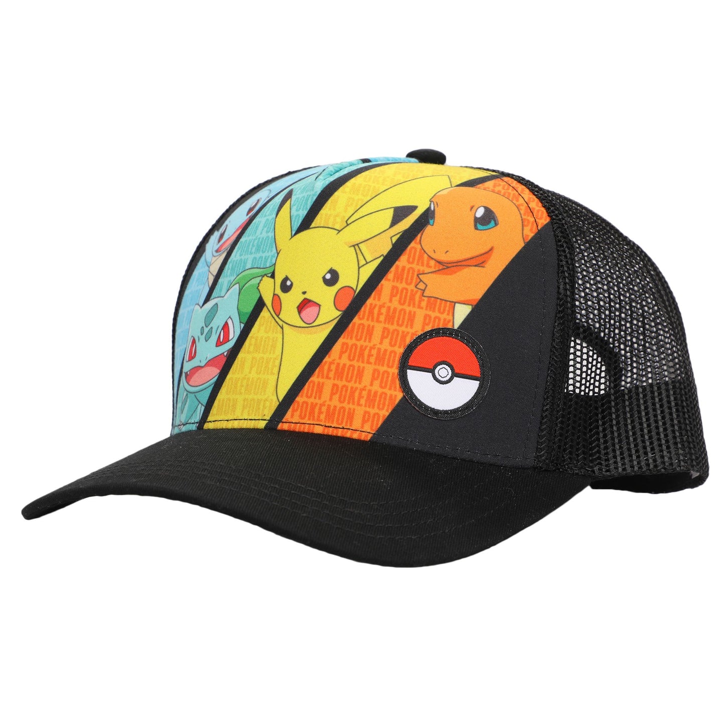 POKÉMON - Pikachu, Bulbasaur, Charizard, Squirtle and Pokeball patch with Mesh Snapback