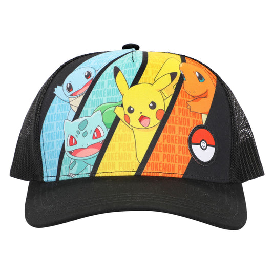 POKÉMON - Pikachu, Bulbasaur, Charizard, Squirtle and Pokeball patch with Mesh Snapback
