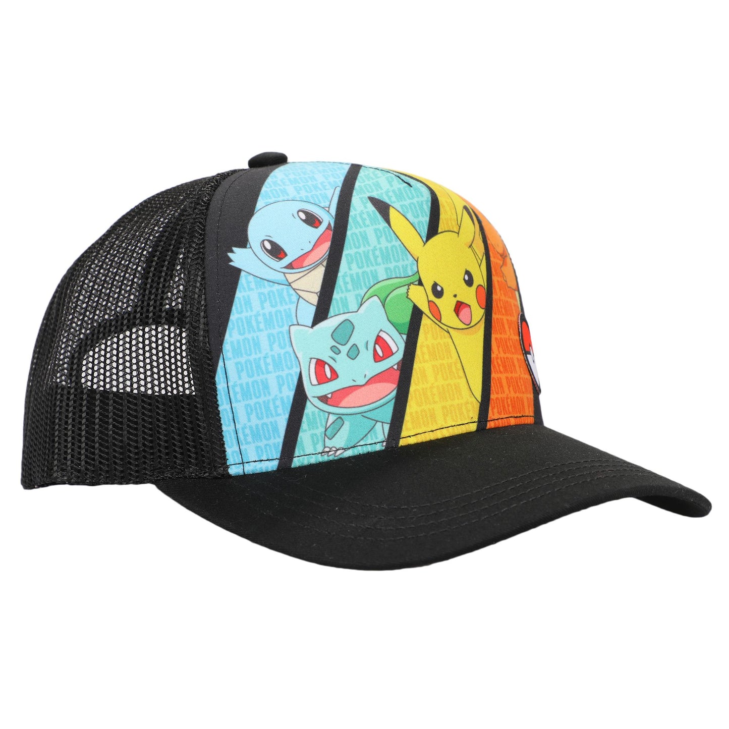 POKÉMON - Pikachu, Bulbasaur, Charizard, Squirtle and Pokeball patch with Mesh Snapback