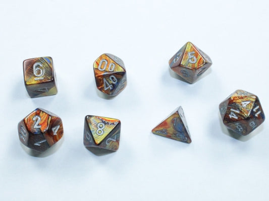 Dice Chessex Mini-Hedral 7-Die Set Lustrous Gold/Silver 20493