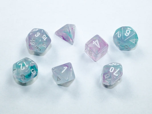 Dice Chessex MIni-Hedral 7-Die Set Nebula Wisteria/White 20545