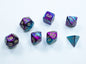 Dice Chessex Mini-Hedral 7-Die Set Gemini Purple-Teal/Gold 20649