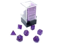 Dice Chessex Mini-Hedral 7-Die Set Borealis Royal Purple/Gold 20587