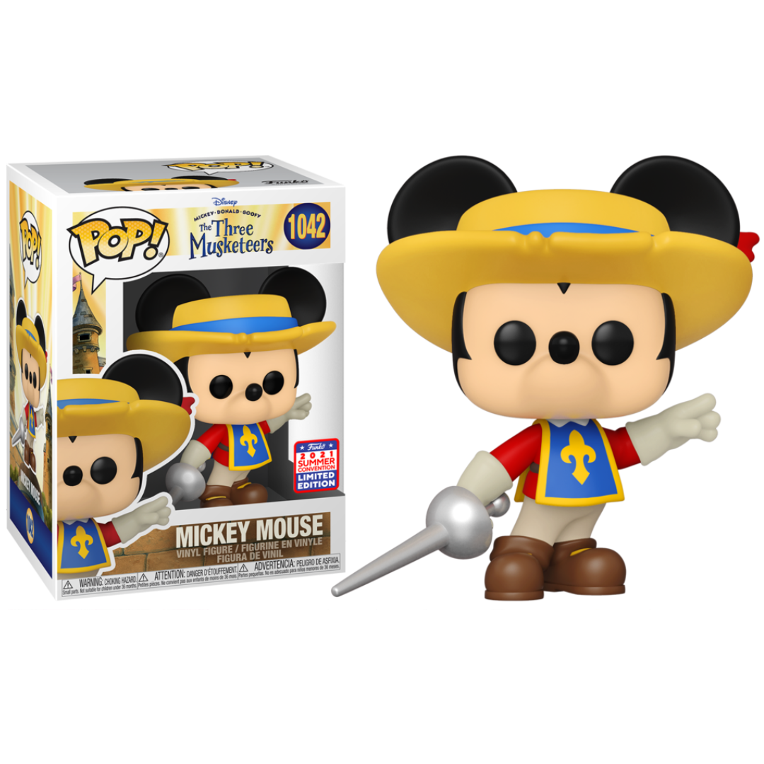 Funko Pop Disney The Three Musketeers Mickey Mouse 1042 2021 Summer Exclusive