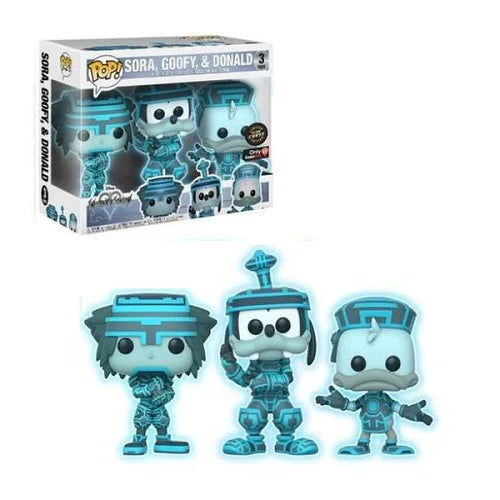 Funko Pop Disney Sora, Goofy, & Donald 3 Pack Gamestop Exclusive Chase