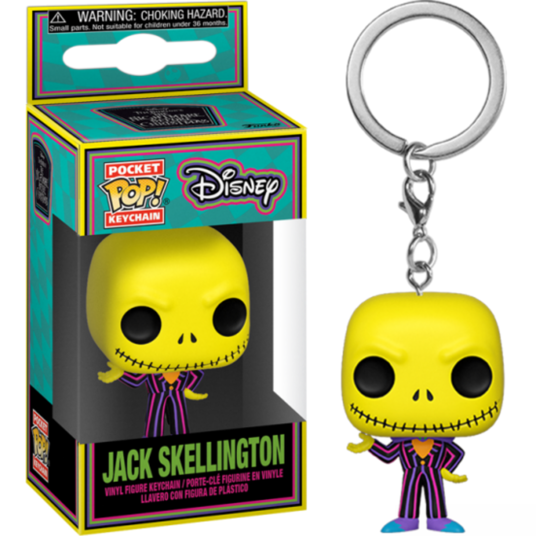 Funko Pocket Pop Keychain Nightmare Before Christmas NBX Blacklight Jack Skellington