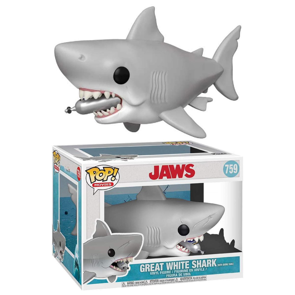 Funko Pop Movies Jaws Great White Shark (With Diving Tank) 759