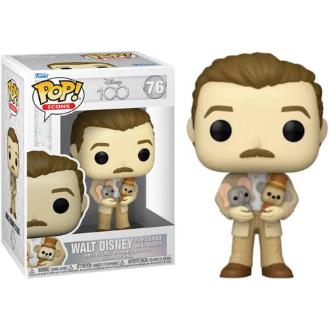 Funko Pop Disney 100 Walt Disney and Dumbo & Timothy Plush 76