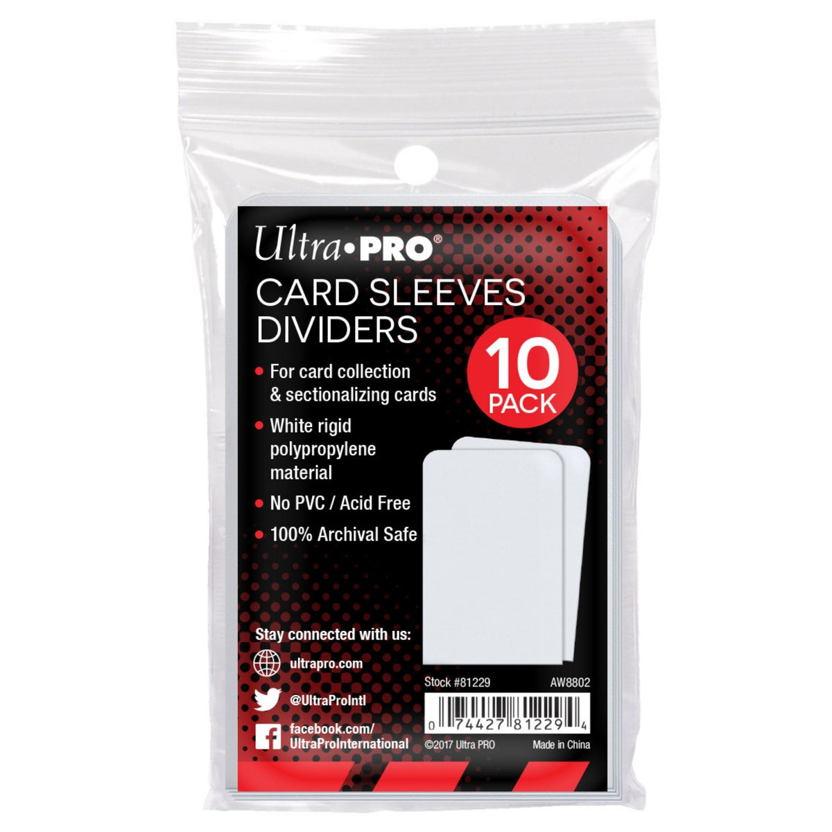 Ultra Pro Card Sleeves Dividers 10 Pack