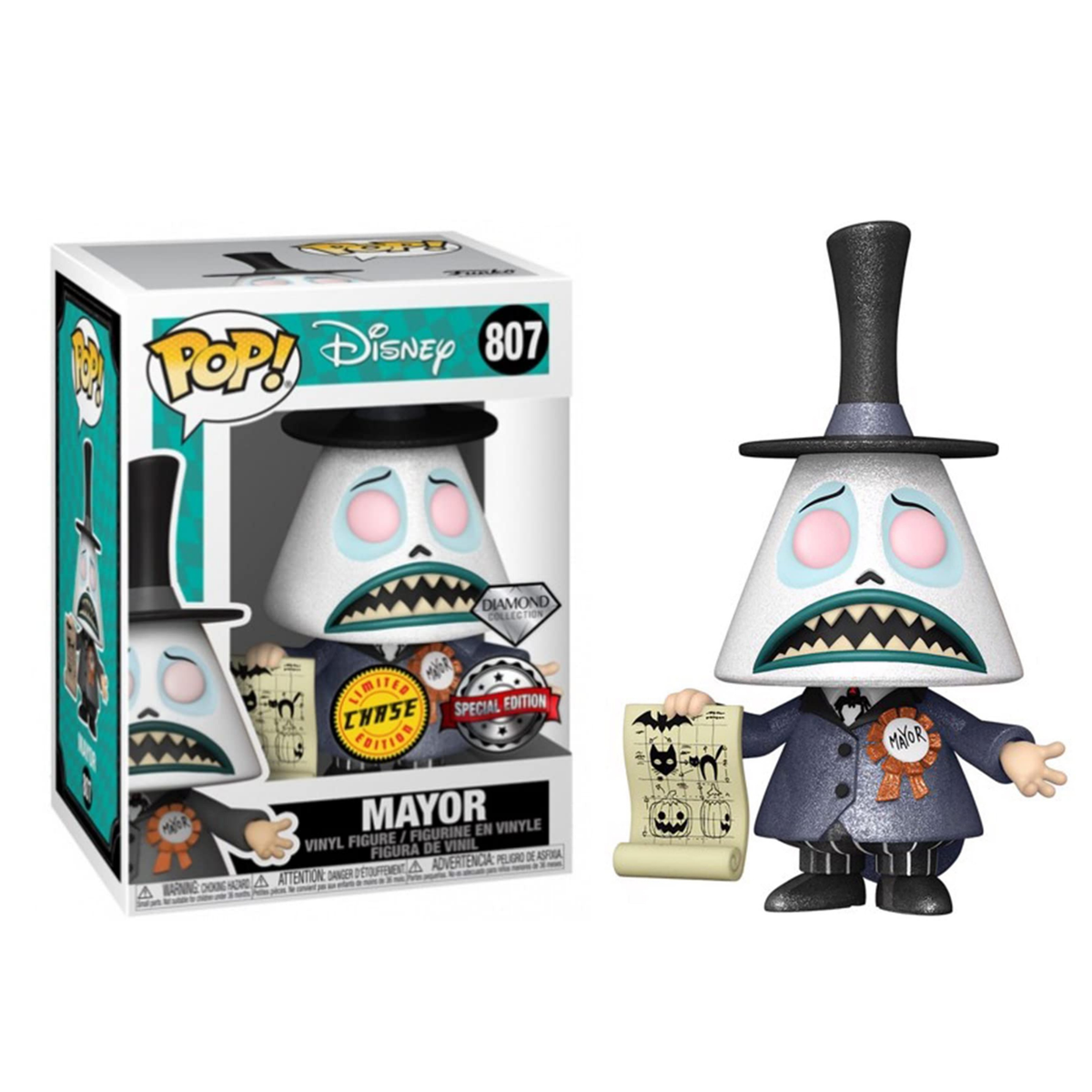 Funko Pop Disney Nightmare Before Christmas NBX Mayor 807 Chase Special Edition Diamond