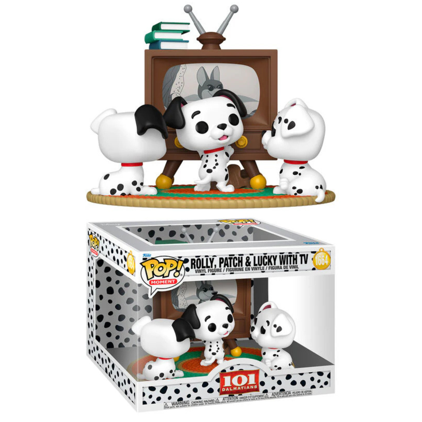 Funko Pop Disney Moment Rolly, Patch $ Lucky with TV 1664