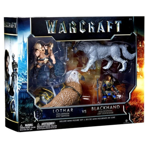 World of Warcraft Lothar with Gryphon vs. Blackhand with Frostwolf 6-Inch Mini Figure Set