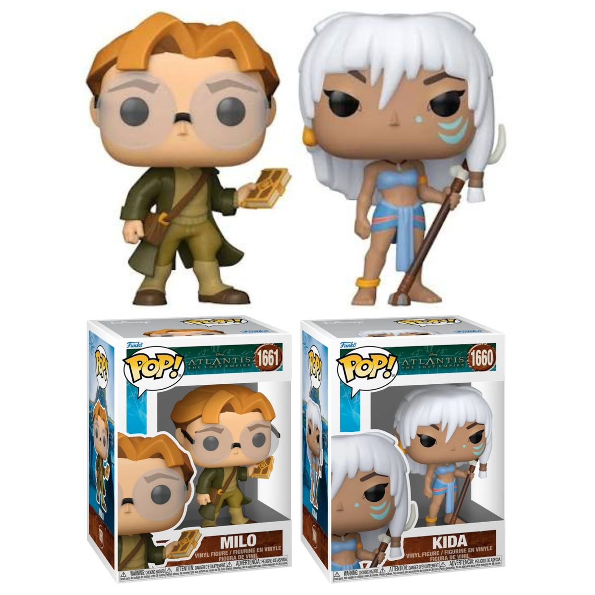 Funko Pop Atlantis The Lost Empire Milo & Kida 1660, 1661 SET of 2