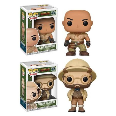 Funko Pop Movies Jumanji Dr. Smolder Bravestone 494, Professor Shelly Oberon 495