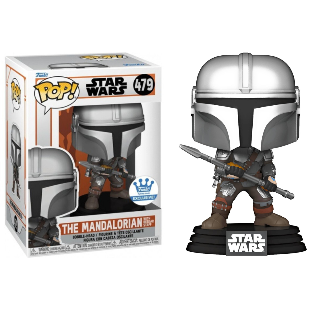 Funko Pop Star Wars The Mandalorian with Beskar Staff 479 Funko Exclusive