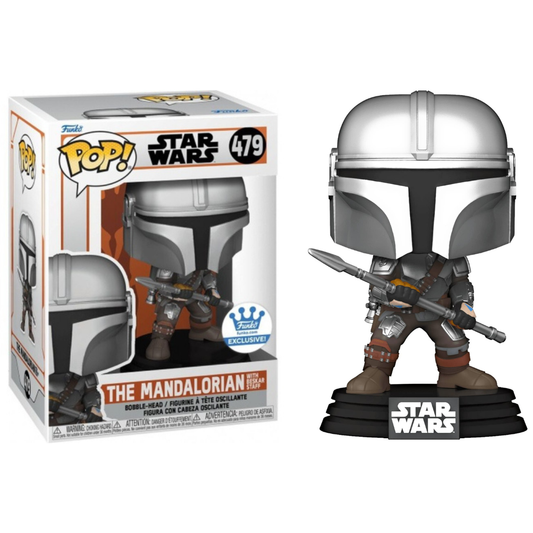 Funko Pop Star Wars The Mandalorian with Beskar Staff 479 Funko Exclusive