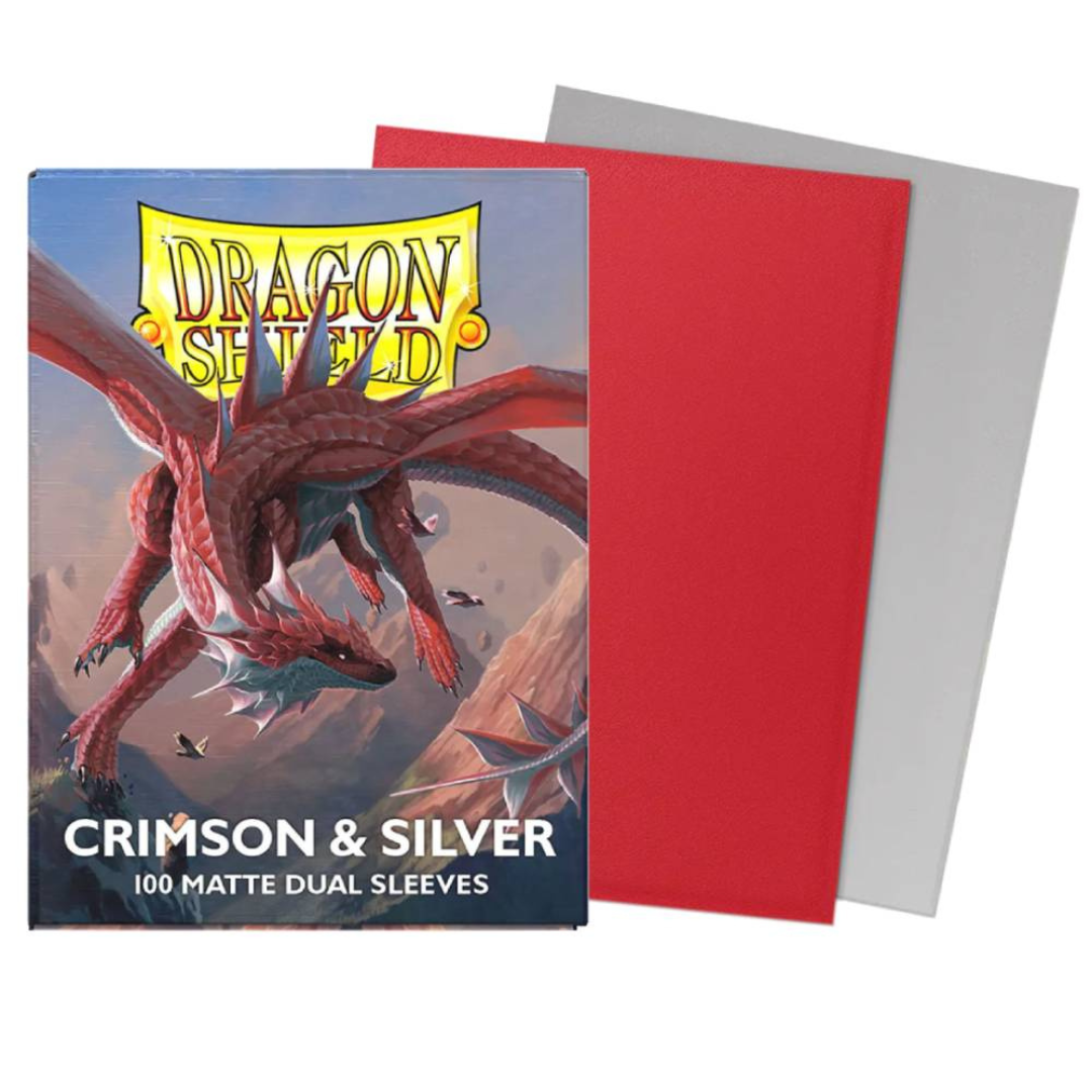 DRAGON SHIELD MATTE DUAL CRIMSON & SILVER 100ct