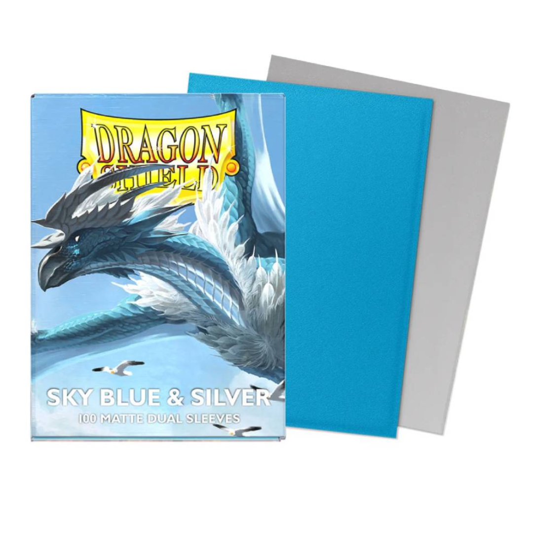 DRAGON SHIELD MATTE DUAL SKY BLUE & SILVER 100ct