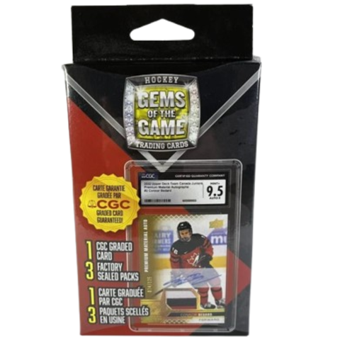 Hockey Gems Of The Game - 1 Graded Card - 3 Random Packs Hanger Box