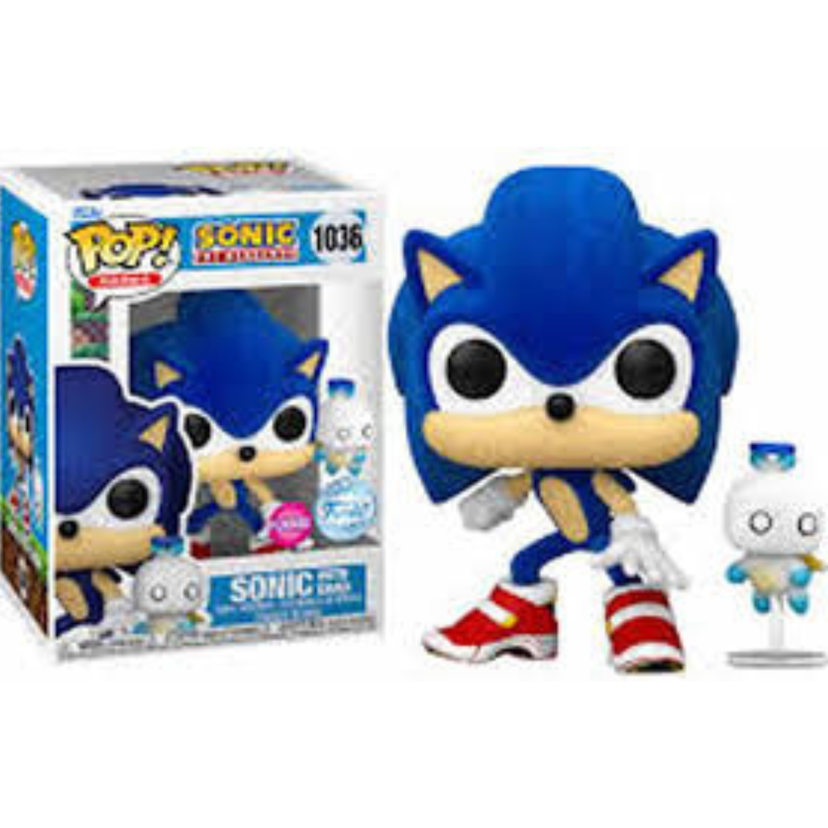 Funko Pop Games Sonic the Hedgehog Sonic with hero Chao 1036 Special Edition Flocked