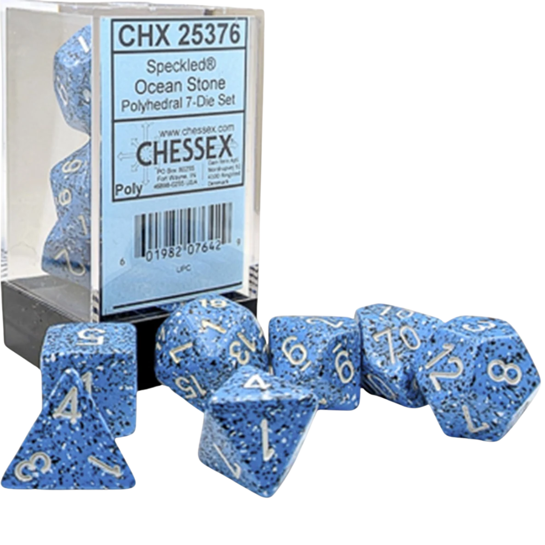 Dice Chessex Speckled Ocean Stone Polyhedral 7 Dice Set