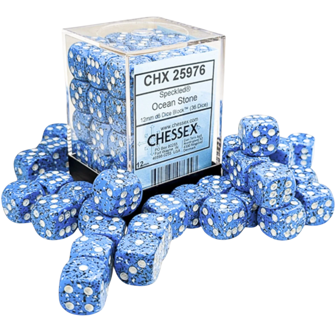 Dice Chessex 36D6 Speckled Ocean Stone