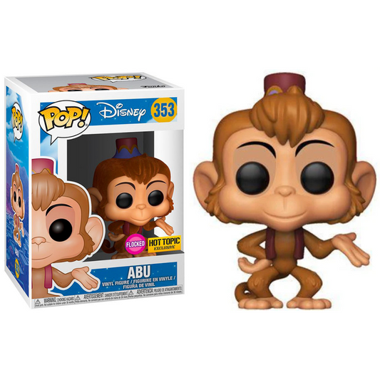 Funko Pop Disney Aladdin Abu 353 Hot Topic Exclusive Flocked